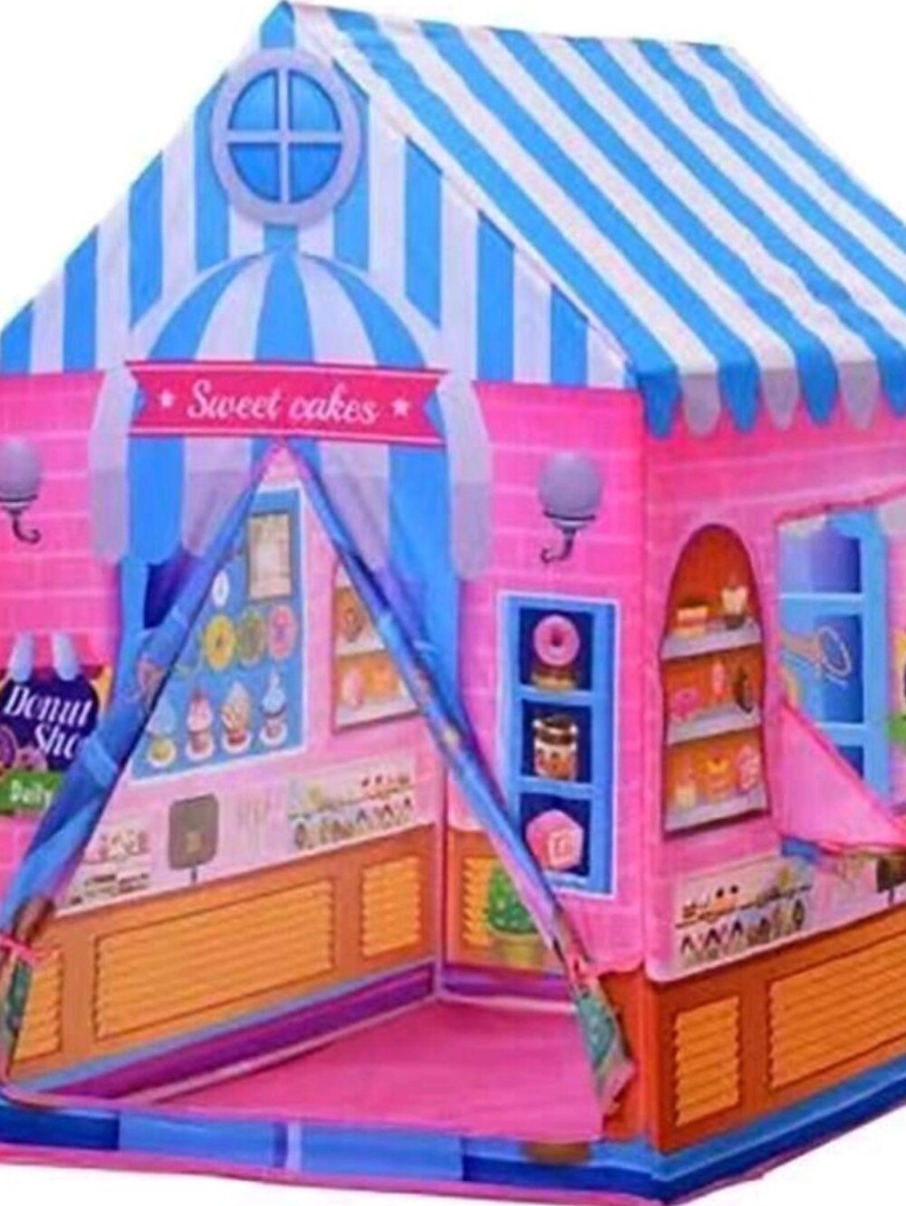 Kids Pink & Blue Play Tent - Sweet Cakes Shop Playhouse